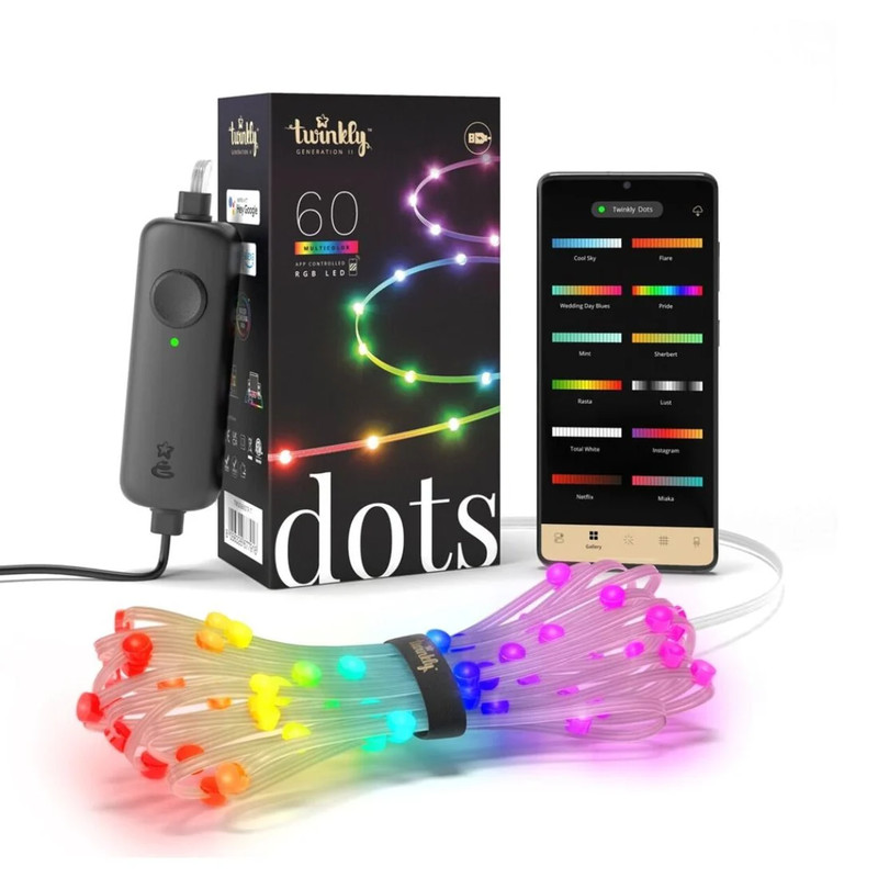 Twinkly 60L RGB Dots Light String - 3m - إضاءة